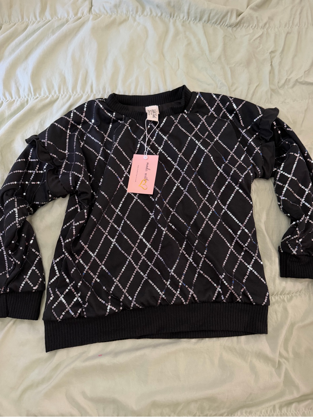 Winter Glam Sequin Ruffle Top And Legging Set — image 5 of 5